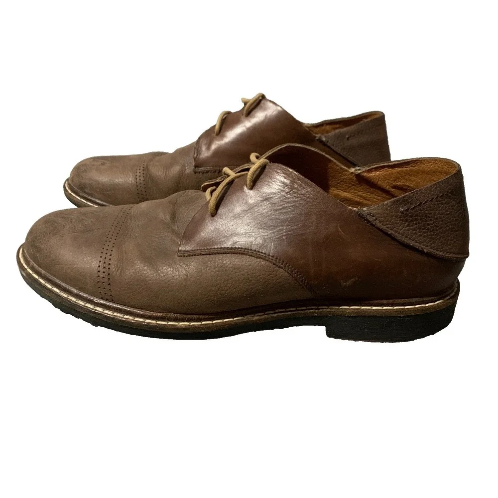 OluKai Walino Shoes Mens Size‎ 10 Brown Leather Oxford Dress Rubber Sole 10257